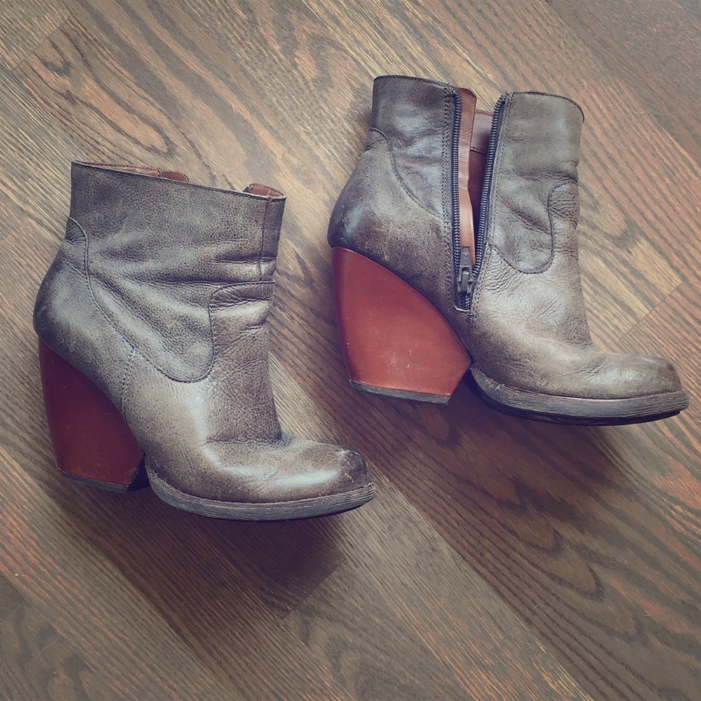 Kork ease ankle boots, grey and brown sz 7/38